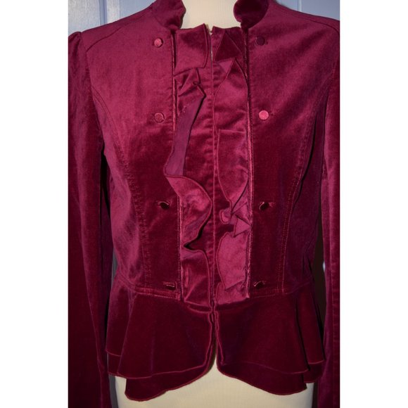 WHBM Red Velvet Peplum Jacket size 8 - Picture 5 of 6